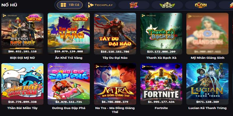 Các sảnh cược nổ hũ tại nhà cái rất phong phú, đa dạng