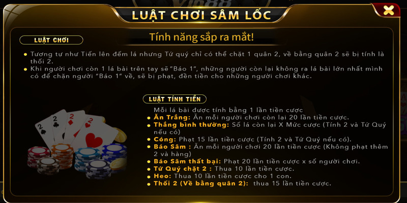 Luật chơi game bài khá đơn giản