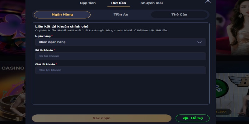 Rút tiền VIN777 SA bằng ngân hàng được sử dụng phổ biến nhất
